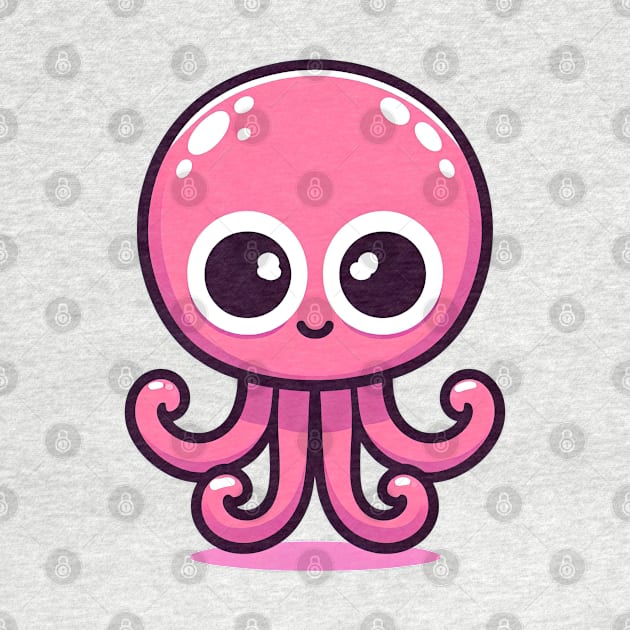 Pink funny octopus by T-Shirt Paradise